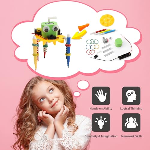 4-Pack STEM Doodling Robot Kits, Bulk Craft STEM Toys for Kids 8-13 - Image 4