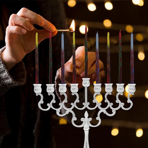 Majestic-Giftware-Multicolor-Hanukkah-Candles-CP20-45-Dripless-Handcrafted-Chanukah-Candles-for-All-8-Nights-of-Hanukkah-Manufactured-by-Safed-Candle-Company-in-Israel-BlueYellowRed