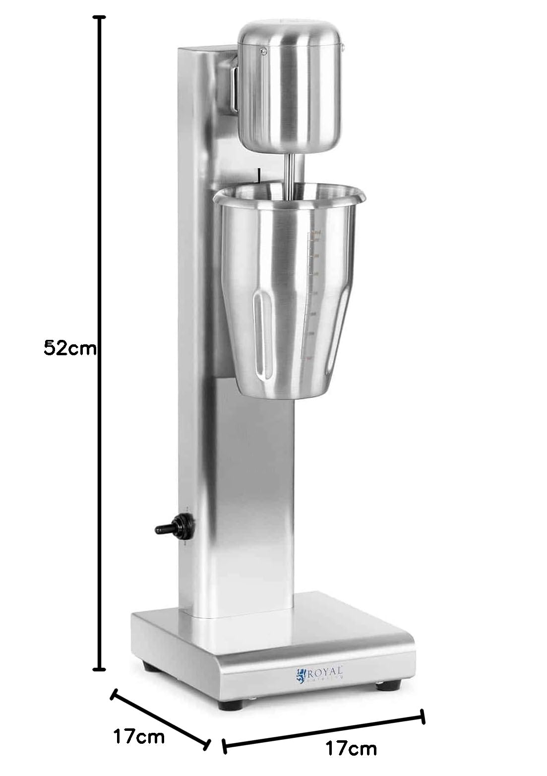 Royal Catering Frullatore per Frappè Mixer per Frullati RCPMS-80S (80 W, 1 L, Acciaio Inox 15.000 giri/min)