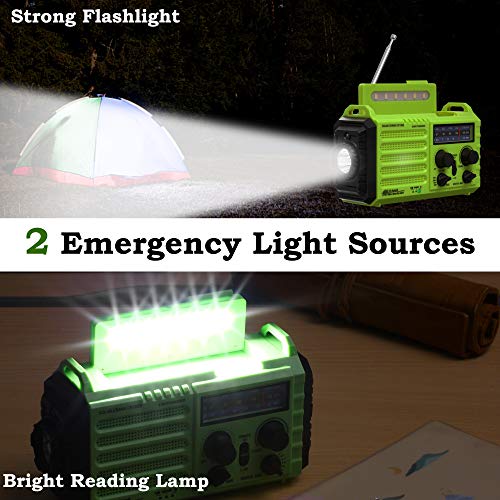Weather Radio 5000 Emergency Radio Solar Hand Crank Portable Am Fm Noaa Shortwave Weather Alert Survival Radio,Power Bank Usb Charger,Emergency Flashlight,Camping Lamp,Headphone Jack,Sos Alarm,Compass #TOP6