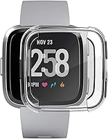 Vista 2 de Paquete de 3 protectores de pantalla compatibles con Fitbit Versa, ultra delgado, suave, funda completa para Fitbit Versa