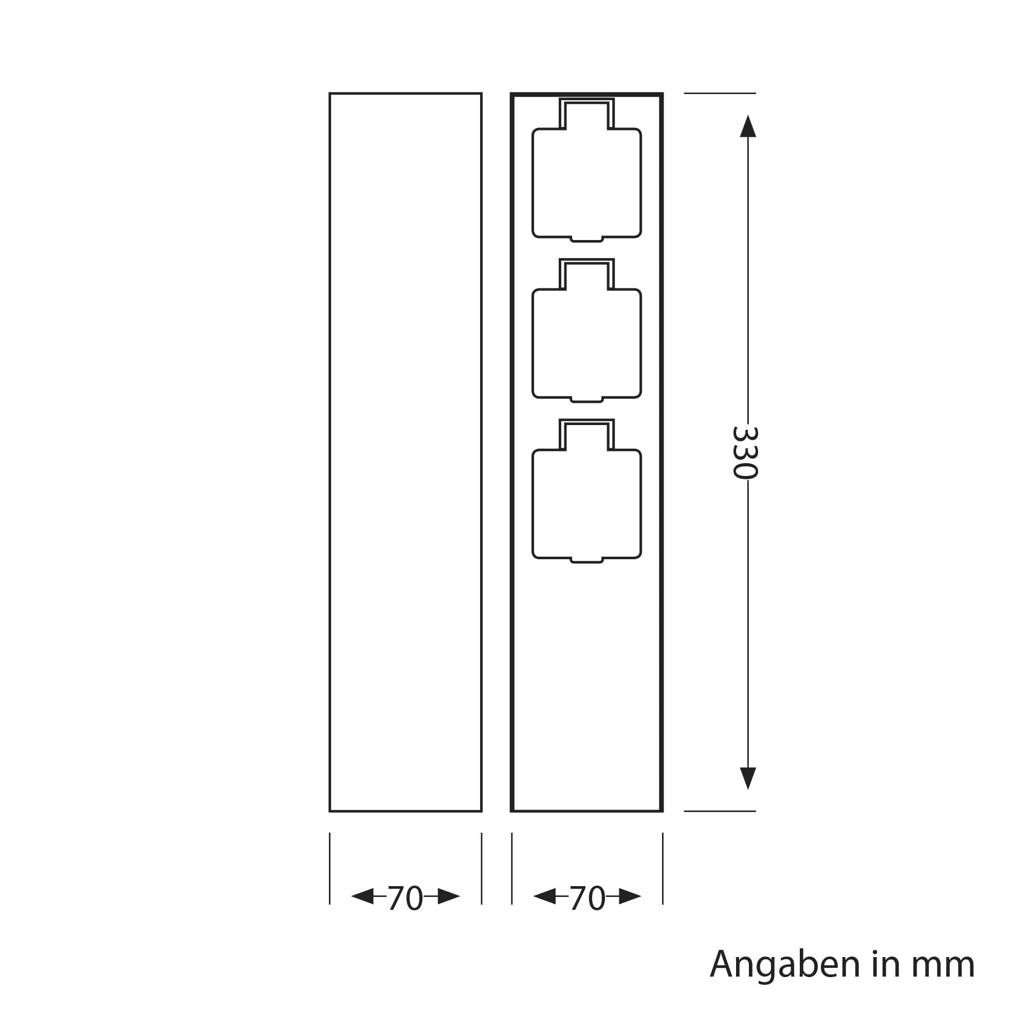ledscom.de Colonnina con 2 prese da giardino POMI per esterni, IP44, a 3 prese, acciaio inossidabile, antracite, squadrata, 33 cm