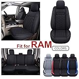 INCH EMPIRE Seat Cover Full Set Fit for RAM 1500 2500 3500 2012-2021 with Curved Back Bench...