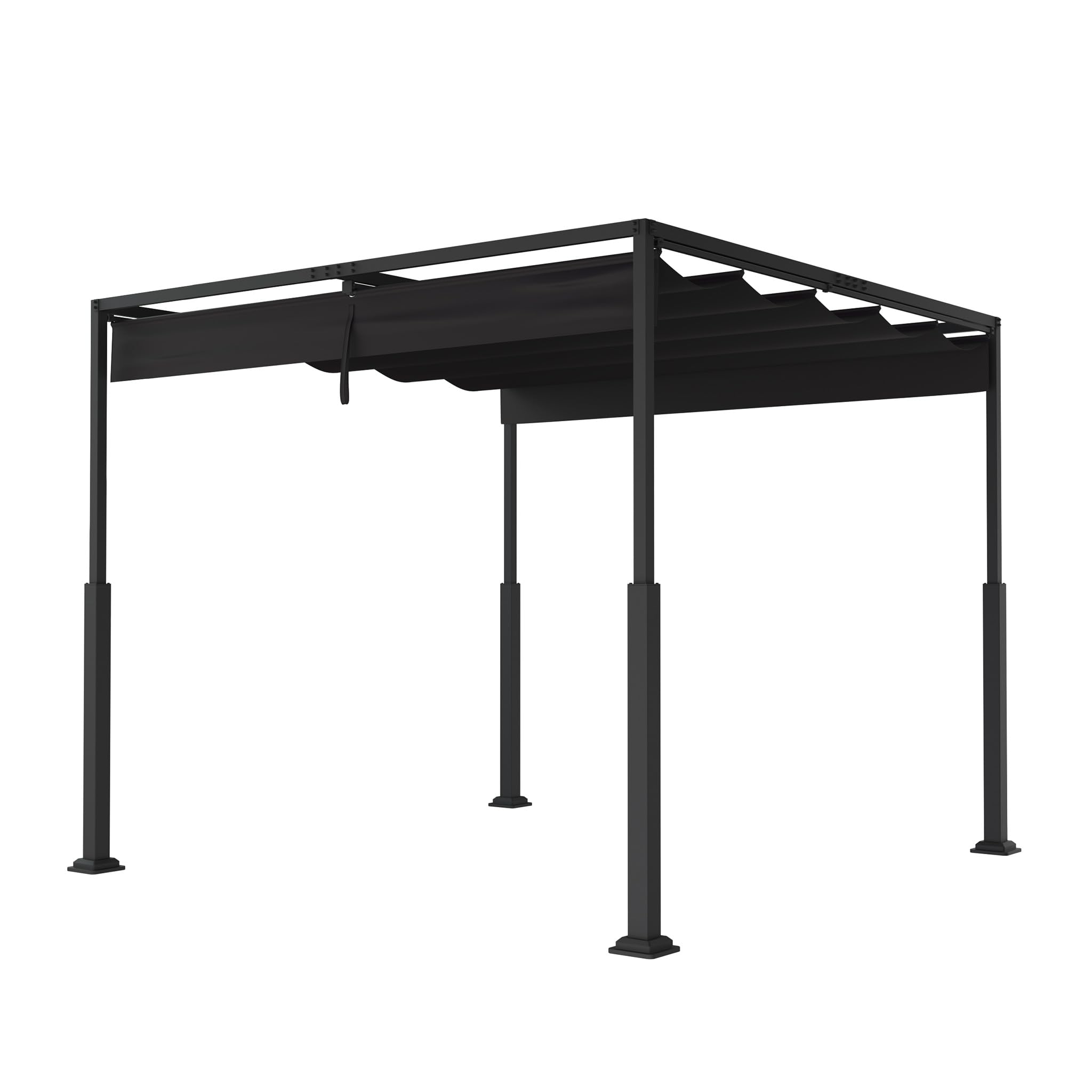 FIVMEN Pergola 3x3m, baldacchino impermeabile, stabile invernale, gazebo con ombreggiatura regolabile, protezione solare per giardino, terrazza e balcone, nero