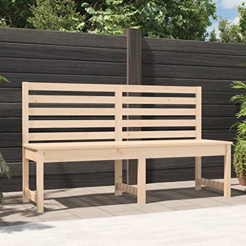 Banc de jardin bois 157 cm marron résistant aux intempéries avec dossier confortable - 2