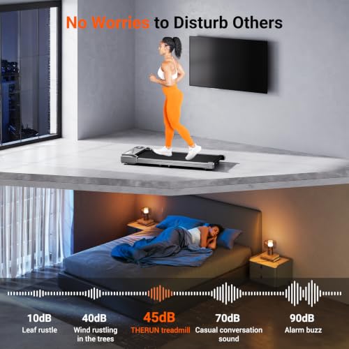 Image of THERUN Walking Pad Treadmill Under Desk, Portable Mini Treadmill for Home /Office, Walking Pad Treadmill 2.5HP, Walking Jogging Machine with 265 lbs Weight Capacity Remote Control LED Display