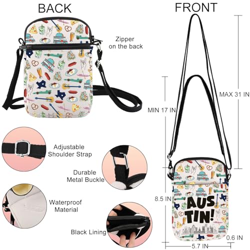 JNIAP Austin Texas Crossbody Bag Austin Travel Gifts Austin Souvenirs Gifts Austin Texas Crossbody Purse2