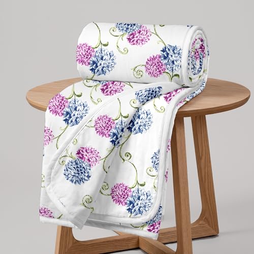 Image of Divine Casa Cotton Dohar for Double Bed 220 x 205 cm, 120 GSM Lightweight Summer Blanket, Soft Breathable AC Quilt, Reversible Cooling Comforter for All Seasons