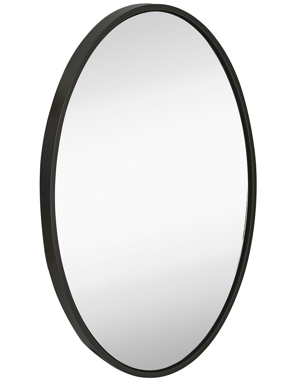 Hamilton Hills Oval Wall Mirror 24" x 36" Black Oval Frame Mirror