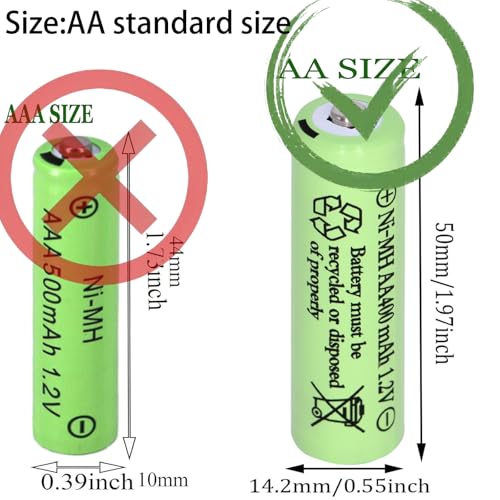Yibatopow 16 Packs Solar Lights AA Batteries 1.2Vots 400mah Ni-MH,Rechargeable Double A Solar Battery for Outdoor Solar Lights, String Lights, Pathway Lights - Thumbnail 2