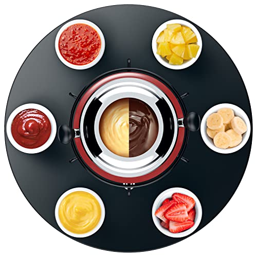 Conjunto Fondue Grande com Base Giratória 23 Peças Vermelho, HH7836-VM, Euro Home