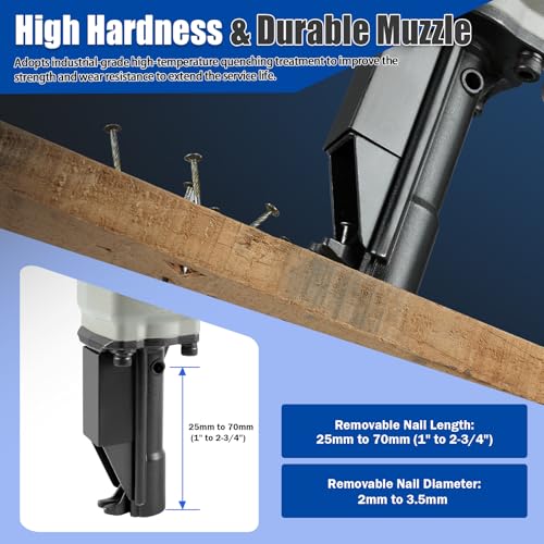 Woodpecker BD70 Pneumatic Nail Puller Nail Remover Tool, Heavy Duty Air Denailer Gun for Recycling Wood and Pallets - Image 2