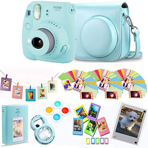 Fujifilm Instax Mini 9 - Ice Blue Instant Camera + Protective Case +