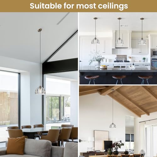 Image of Crystal Pendant Light Kitchen Island,Brass Hanging Pendants Lights