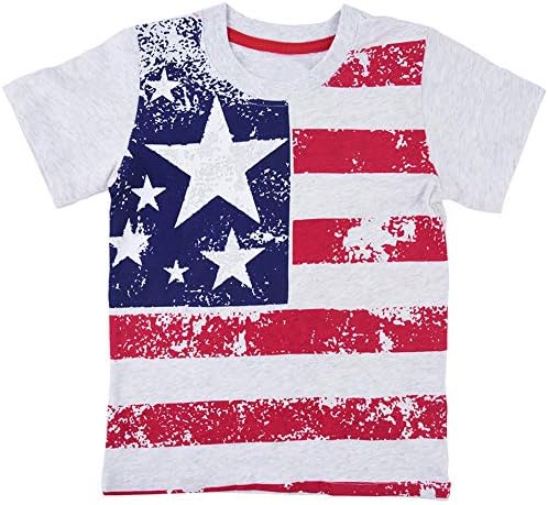 Little Boys 4th of July T-Shirt American Flag Tees Kids Toddler Short Sleeve Tee Shirts 2-8 Years