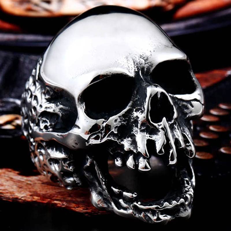 Image of Genuine Stainless Steel Ring Jewelry for Men Fashion Punk Biker Skull Rings