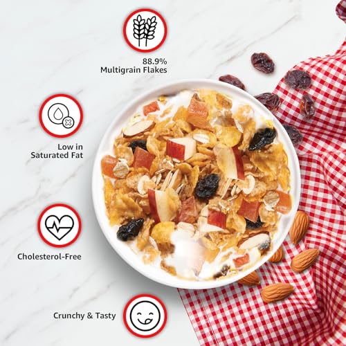 Image of Amazon Brand - Vedaka Muesli | 1 Kg Jar | Contains 88.9% Dry Fruits, Nuts and Multgrains | No Added Refined Sugar | High in Fiber | No Added Preservatives | Quick Breakfast