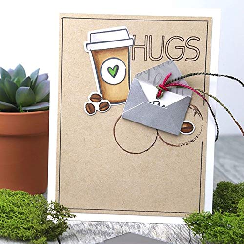 2 Pezzi Fustelle Metalliche Per Scrapbooking - Forma Bandiera E Cuore - Matrici Da Taglio In Acciaio Al Carbonio Per Biglietti E Inviti - Argento - 3