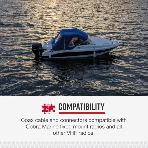 Image of Cobra 8Ft Fiberglass VHF Marine Antenna, Corrosion-Resistant, Clearer Communication with Extended Range