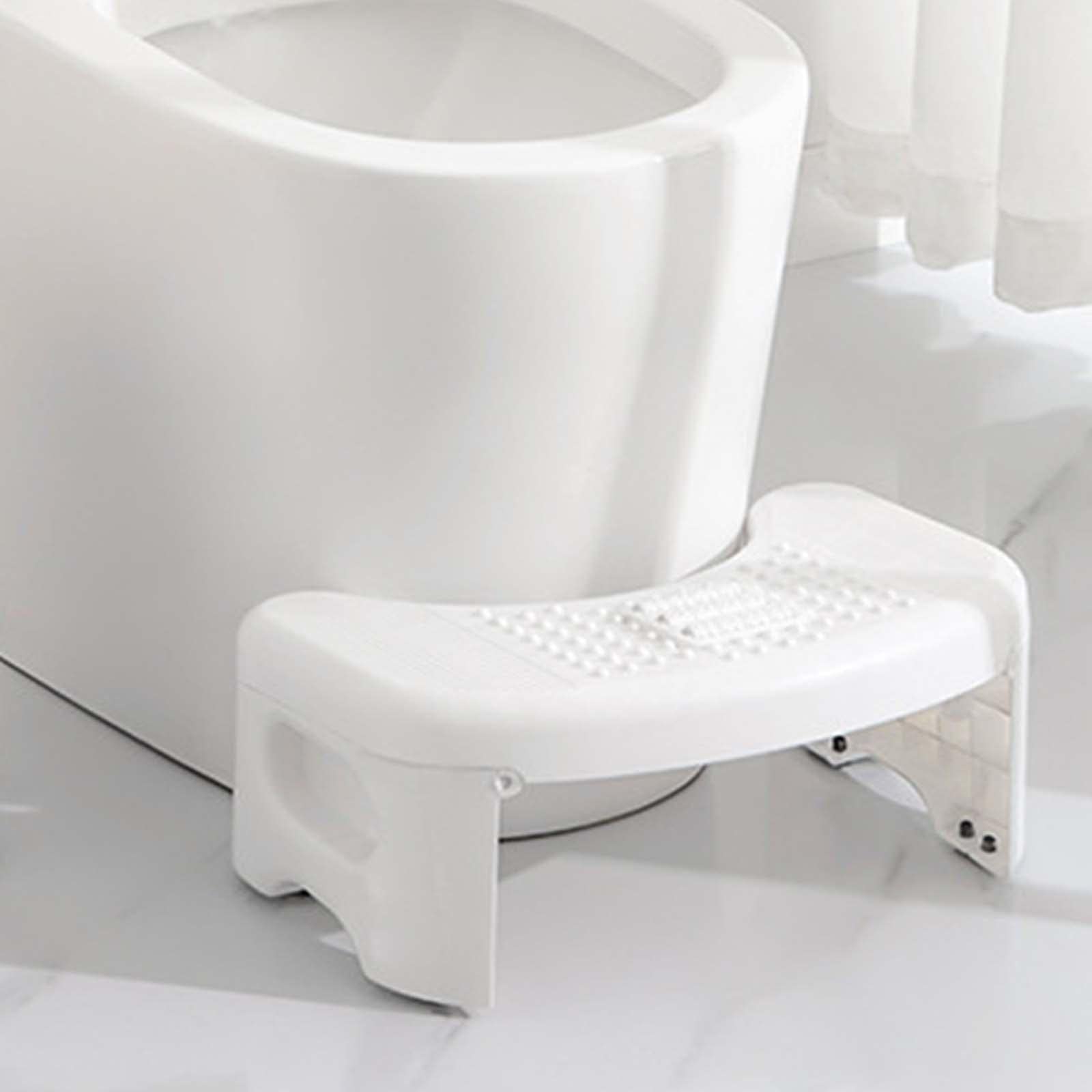 Taburete Plegable Baño Escalón Sanitario Portátil para Inodoro Taburete Movilidad Un Paso Plegable Accesorio de Plástico Práctico Material Res, Blanco, Individual