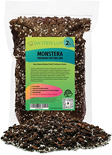 Garten Lux Premium Monstera Erde – 2L- 4-Komponenten – Erde...