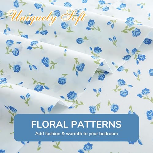 Image of MUXHOMO TwinXL Size 4 Piece Sheet Set, Soft Breathable Bed Sheet Set for Bedroom with Deep Pocket Up to 16 inch, Wrinkle-Free & Cooling Bedding for Oeko-TEX Certified - Fern Class