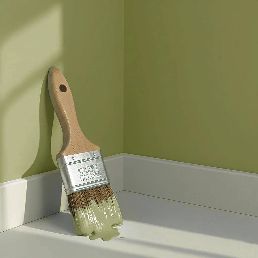 Craft Colors® 5L hochwertige Wandfarbe edelmatt, Kreidefarbe made in Germany, DESIGN Collection No. 681 Matchagrün