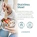 U-Konserve Stainless Steel Nesting Trio Food Containers with Silicone Lids, Leak Proof & Dishwasher Safe (Set of 3: 5/9/16 oz)