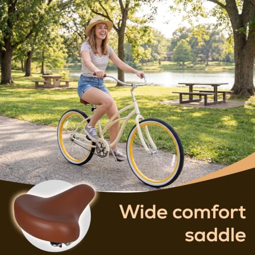 RideOrigin Beach Cruiser Bike Beige