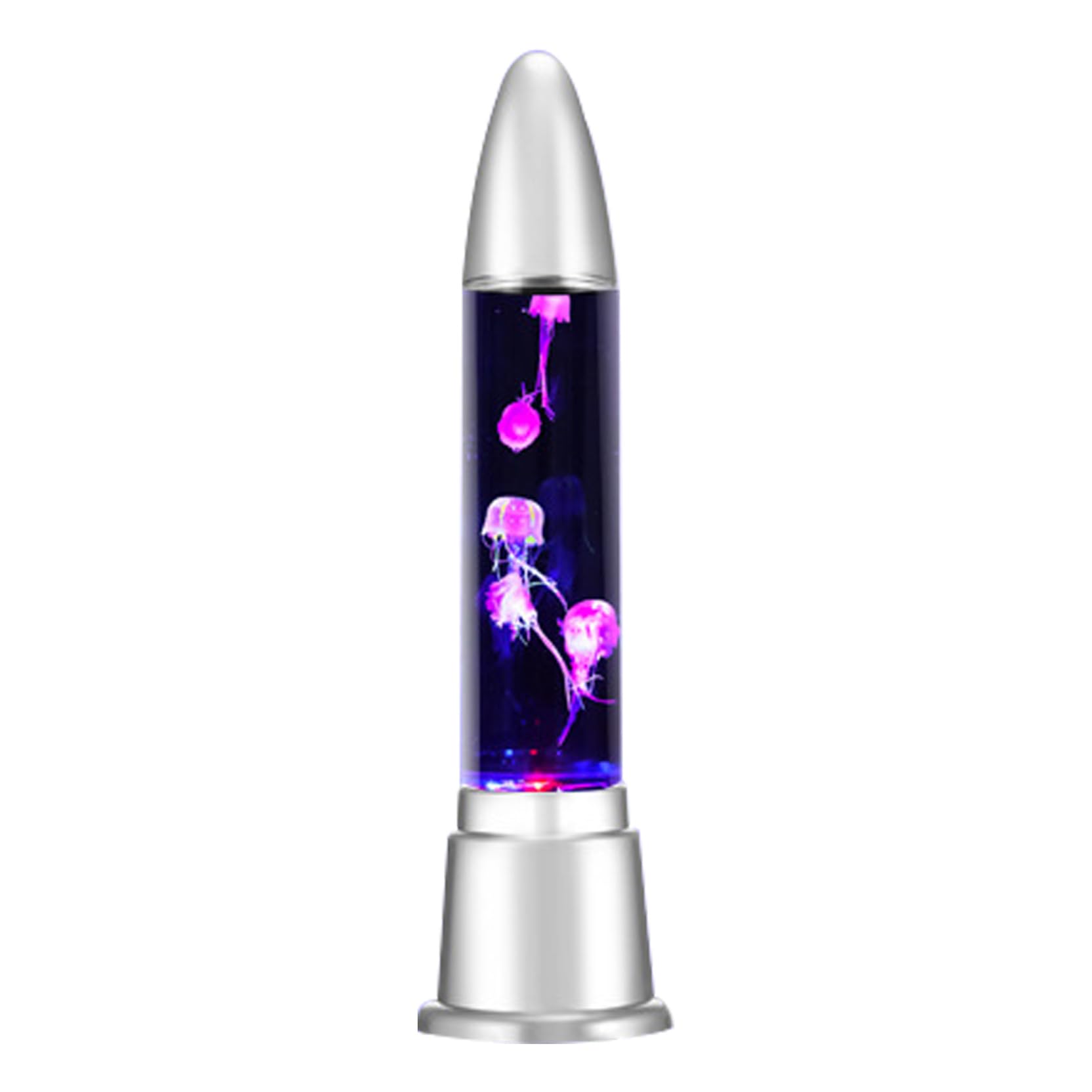 1.64FT Fantasy LED Water Bubble Jellfish Tube Floor Lamp with 7 Color Changing Light Effects& 3 Fake Jellfish, Fake Aquarium Tank Night Light Stress Relief Calming Sensory Lamp for Autism ADHD