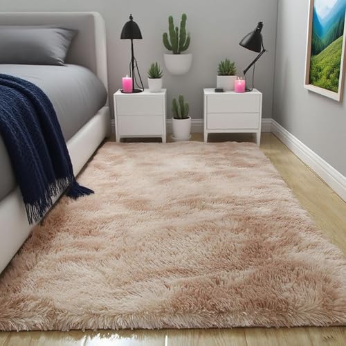 Tapis lavable et antidérapant beige 280x350 résistant pour salon