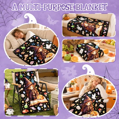 Xvx-Boom Witch Blanket,Halloween Throw Blankets, Cute Witch Gifts for Women - image 7