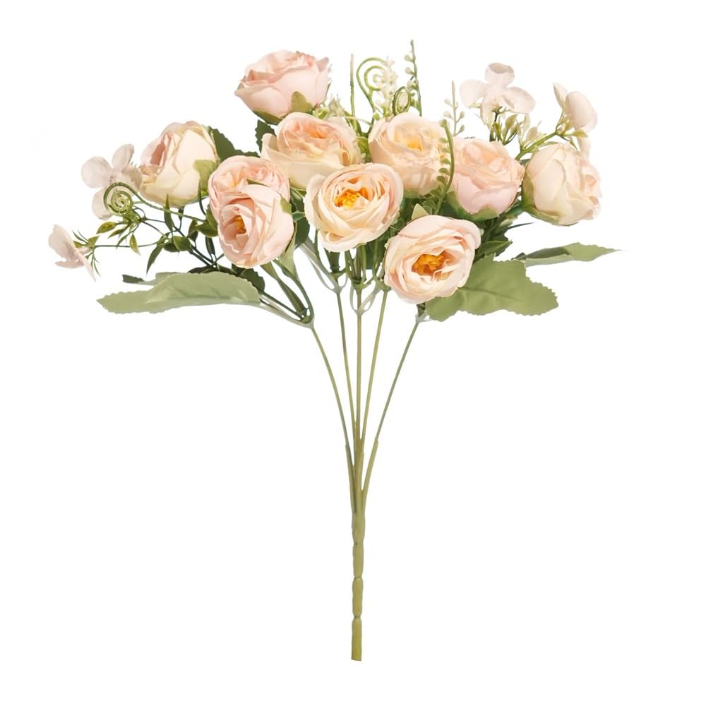 JUAKSQZYI Fake Flowers 2pcs Roses Artificial Flowers in Vase Fake Flower with Vase Faux Flower Arrangement for Home Office Decoration(Pink)