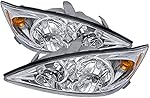 Carpartsinnovate For 02-04 Camry LE XLE SE Clear Headlights+Amber Corner Lamps Left+Right