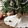 Limbridge knitted christmas tree skirt 36 inches cream white tree skirt lotus leaf edge cable knit thick rustic christmas tree decorations ruffle christmas decor xmas holiday home party decorations  urban country home decor