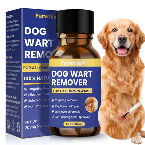Furwhisp Dog Wart Remover with Built-in Brush, Fast Acting Natural Formula for Wart & Skin Tag...