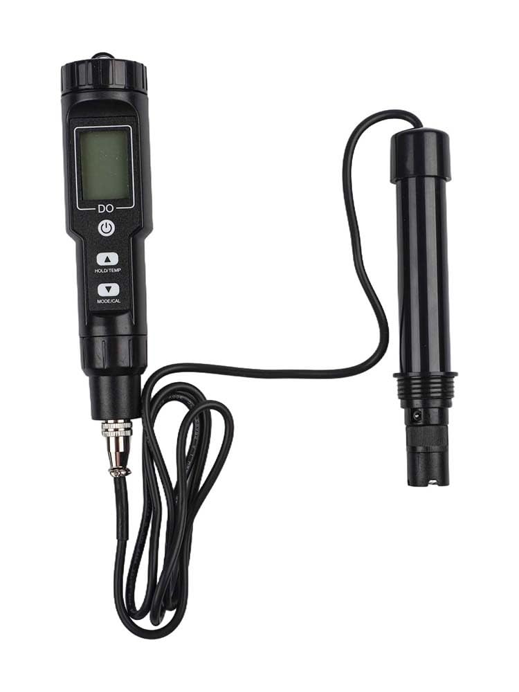 Misuratore di ossigeno digitale 0-30 mg/L con ATC, misuratore di ossigeno impermeabile per acquacoltura, display illuminato per test di piscina e acque reflue, nero