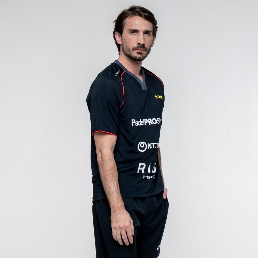 SIUX - Camiseta Electra x Stupa 26 A Hombre Negra - Camiseta de Pádel y Tenis para Hombre, Ropa Deportiva Oficial Franco Stupaczuk para Entrenamiento, Running y Pickleball