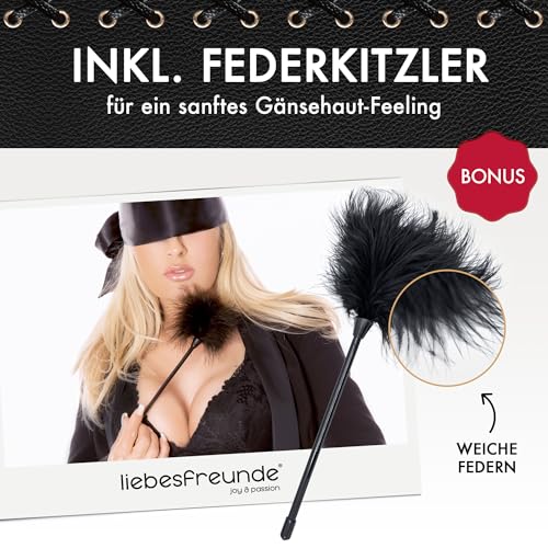 Liebesfreunde® Sex Paddel inkl. Federkitzler, BDSM Peitsche Sex Spielzeug für Paare, SM Flogger, Gerte, Bondage Zubehör