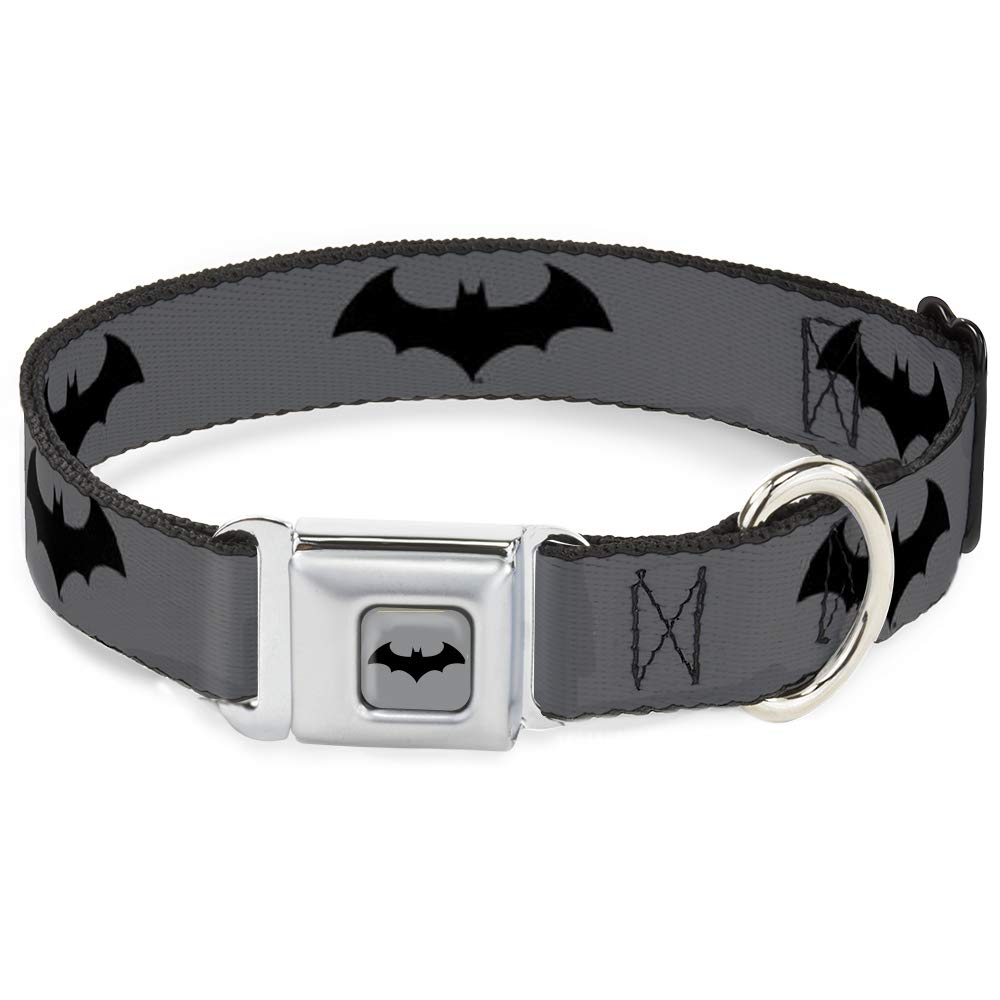 Collier pour chien DC Comics Batman gris et noir réglable de 40 à 58 cm large de 3,8 cm
