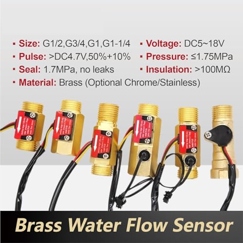 Capteur de débit d'eau YF-B7-Temp en laiton pour mesure précise de fluide - 3