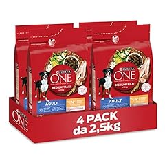 PURINA ONE Medium Maxi Crocchette per Cani Adulti con Pollo e Riso 4 Sacchi da 2.5kg