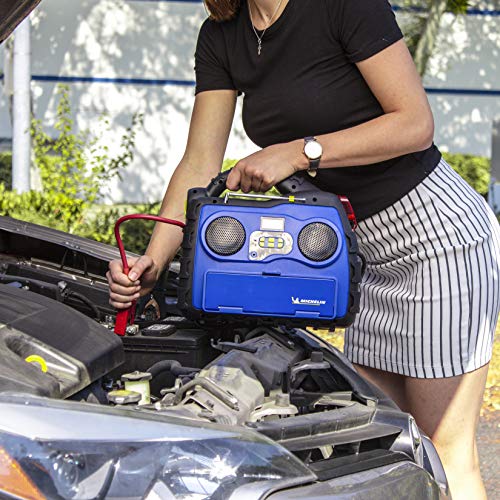 MICHELIN ML0728 Power Source XR1 Portable 1000 Amps Jump Starter with Air Compressor and 400 Watt Peak Surge Power Inverter and Bluetooth