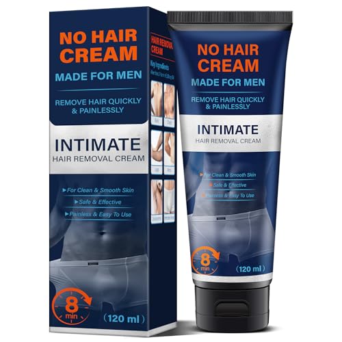 Intimate/Private Hair Removal Cream for Men, Painless, Flawless, Soothing Men's Depilatory Cream for...