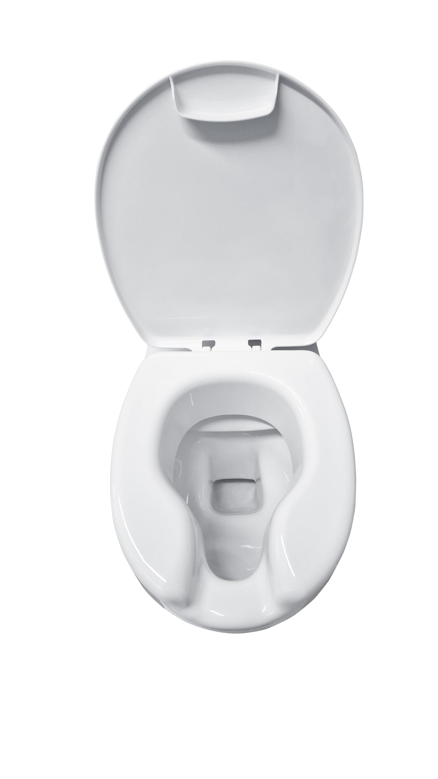 HYTO Toilettensitzerhöhung 12 cm mit stabilem Scharnier aus Edelstahl und Deckel, WC Sitzerhöhung für Senioren, Hoher Toilettensitz 12 cm, Sitzbrett für Senioren, Weiß | Stabiles Scharnier aus Edelstahl, Für Senioren, Hoher Toilettensitz