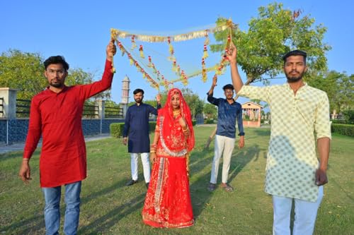 Image of Bridal Net Chunari Dupatta for Wedding Entry & Ceremony | Traditional Yellow Bridal Chunni for Dulhan, Haldi Ceremony & Ethnic Wear | Pack of 1