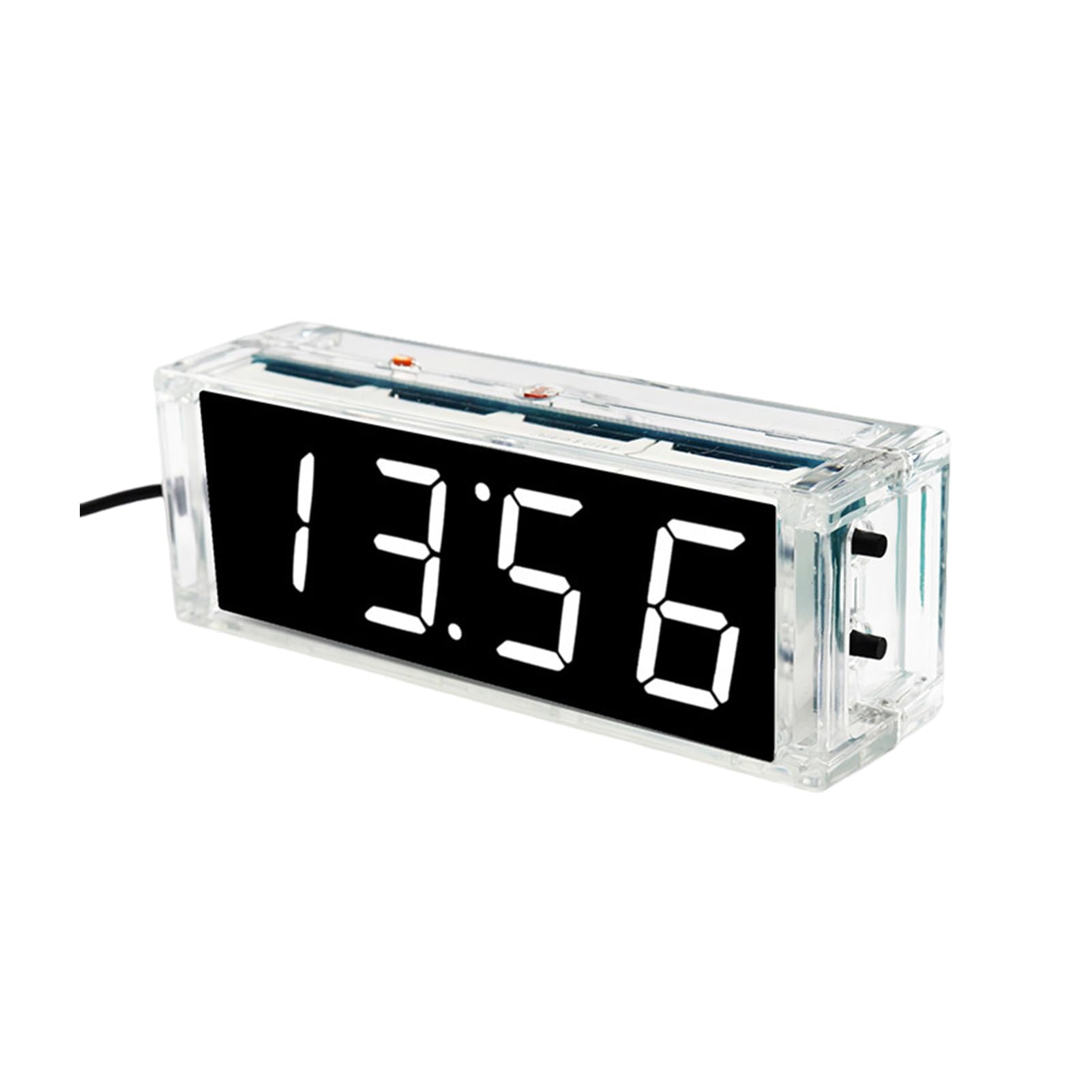 Digital Clock Kit DIY Electronic Learning Practice Alarm Temperature Display Light Control 1 Inch LED Digital Tube, White English