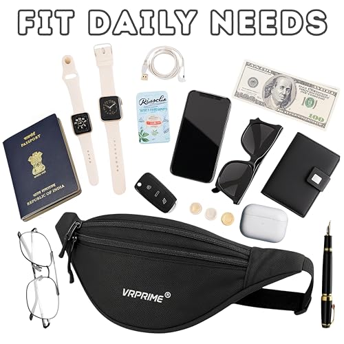 Image of Waist Bag for Men (Small Black) | Fanny Waist Pouch Pack, Travel Side Sling, Running & Riding a Bike