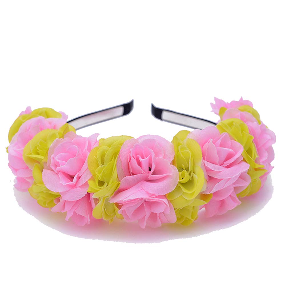 SIUONI Artificial Flower Headband Small Rose Flower