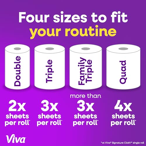 Viva Signature Cloth Paper Towels, Task Size, 12 Family Triple Rolls, 141 Sheets per Roll (Packaging May Vary) - view 2